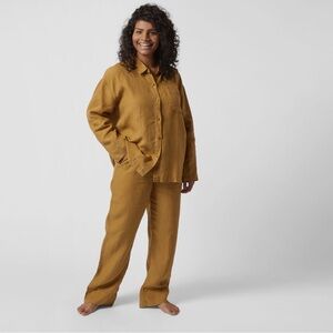 Parachute linen top and pants set, Ochre, M, NWT